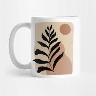 Modern Minimalist Simple Abstract Pastel Pink Black Leaf Art Mug